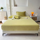 Axyaa Flannel Fitted Sheet, Soft Fleece Mattress Cover for Home & Hotel