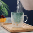 Axyaa Christmas Tree Mug Snow Mountain Glass Cup Xmas Gift Drinkware