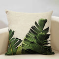 Axyaa Tropical Palm Leaf Cushion Cover 45x45cm Linen Pillowcase