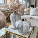 Axyaa Pomegranate Shape Ceramic Vase with Gold-plating for Artificial Flowers