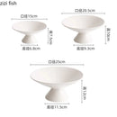 Axyaa White Ceramic High Footed Plate: Elegant Tableware for Molecular Cuisine & Desserts.
