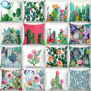 Axyaa Cactus Plants Pattern Cushion Cover Throw Pillow for Sofa Chairs