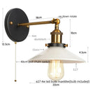 Axyaa White LED Wall Lights Industrial Style Bedside Lamp - Plug InaddAll