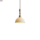 Axyaa Round LED Pendant Lamp White Ceramic Hanging Light
