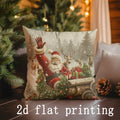 Axyaa Christmas Santa & Deer Snowman Cushion Covers - Sofa, Bedroom, Car Pillow Cover
