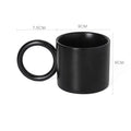 Axyaa Ceramic Round Handle Mugs White Black Splash-ink Tea Milk Water Cup