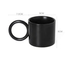 Axyaa Ceramic Round Handle Mugs White Black Splash-ink Tea Milk Water Cup