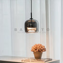 Axyaa Glass Pendant Lights - Smoke Grey LED Hanging Lamp for Dining Room, Bedroom, Bar, Indoor Decor