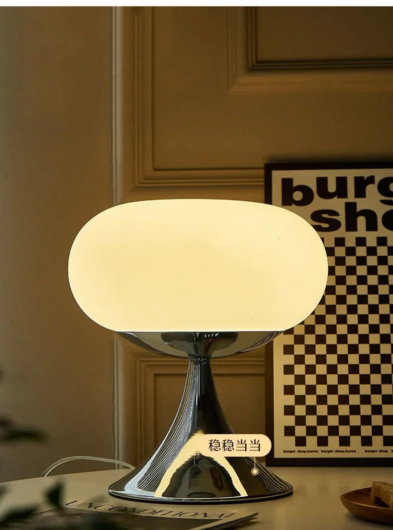 Axyaa Glass Table Lamp | Bauhaus Design | Warm White and Green | Creative Living Room Lighting