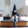 Axyaa Knitted Faceless Gnome Doll with Coffee, Table Holiday Decor, Plush Hanging Leg Doll