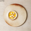 Axyaa Ceramic Vintage Dessert Dinner Plate Set - Circular Flat Steak Pasta Serving Plates