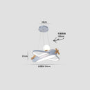 Axyaa Airplane LED Pendant Lamp for Kids Room - White and Blue Theme