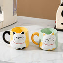 Axyaa 3D Embossed Cat Ceramic Mug 500ml - Cute Novelty Gift for Home