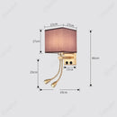 Axyaa LED Fabric Wall Light with Rotating Spotlight and USB Charging Port