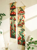 Axyaa Boho Mushroom Frog Tapestry Wall Hanging Jungle Art Decor Banner