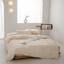 Axyaa Solid Color Washed Cotton Duvet Cover Set with Pillow Case
