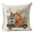 Axyaa Pumpkin Linen Pillow Cover Farmhouse Decor Sofa Car Cushion Case
