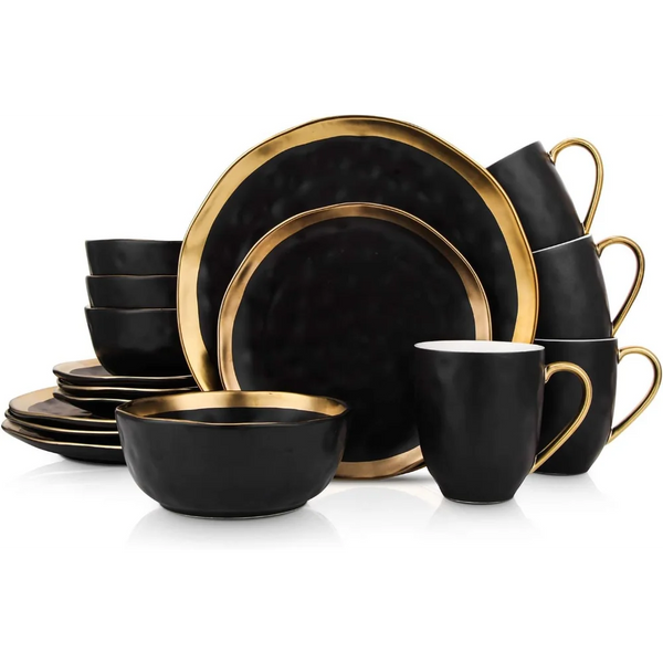 Axyaa Porcelain 16 Piece Dinnerware Set - Elegant Dining Ensemble