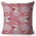 Axyaa Cat Cushion Cover: Decorative Linen Pillow for Home, Sofa, Children's Room