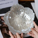 Axyaa Flower Glass Fruit Plate: Elegant Modern Snack Dish in Pearlescent Nordic Design