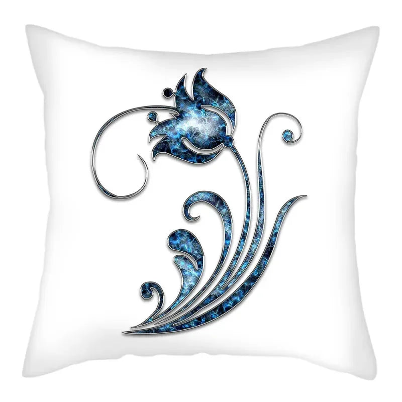 Axyaa Blue Flower Pattern Pillow Case