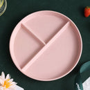 Axyaa Three-Compartment Wheat Straw Grid Dinner Plate for Microwave, Kitchen, Household