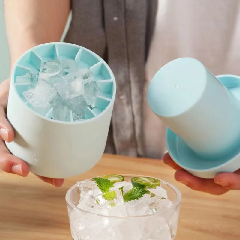 Axyaa Silicone Round Ice Block Mold Bucket for Quick Freeze Whiskey Beer Cooler