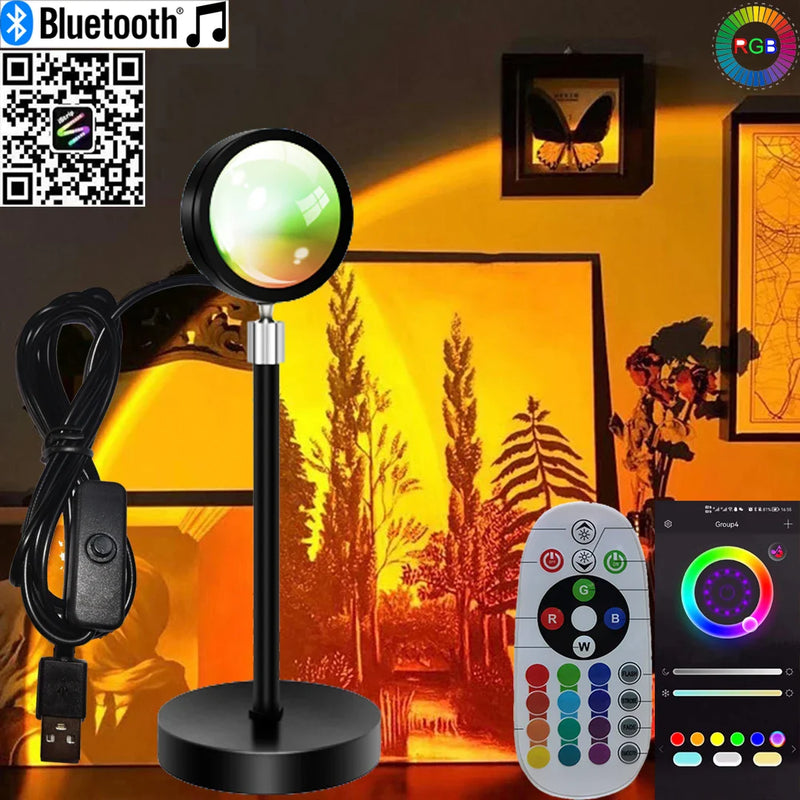 Axya RGB Sunset Projector Lamp with Bluetooth & Disco Lights