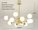 Axyaa Lustrous Glass Chandelier: Elegant Indoor Ceiling Light for Living & Dining Room