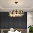 Axyaa Luxury Crystal Chandelier: Modern LED Ceiling Chandelier for Home Décor