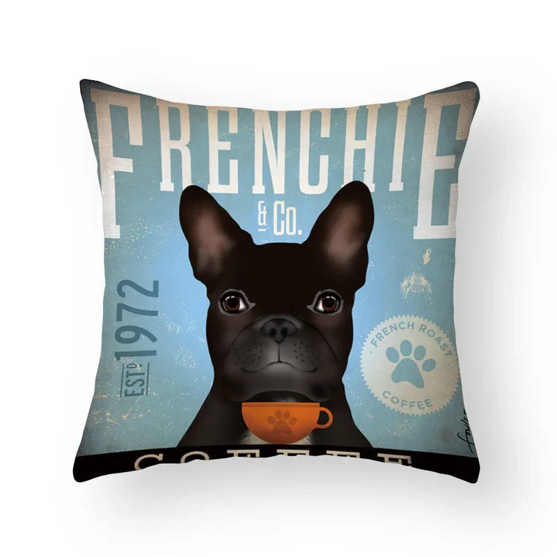 Funny Cartoon Cat & Dog Pillow Covers by Axyaa: Luxury Sofa Bed Decor Pillowcase