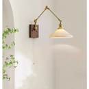 Axyaa Walnut Wood Ceramic LED Wall Sconce Rotatable Stair Light Fixtures