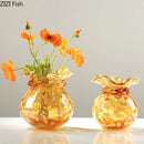 Glass Vase Table Decoration Flower Arrangement Cloth Bag Shape Vase - Axyaa