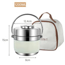 Axyaa Stainless Steel Bento Lunch Box Set with Chopsticks and Spoon