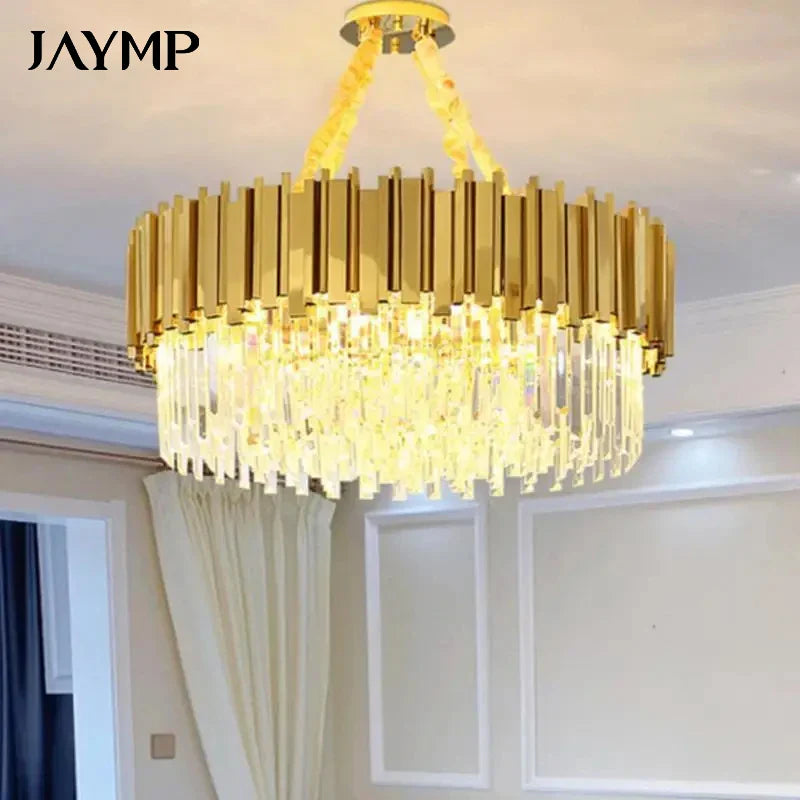 Axyaa Silvery Crystal Ceiling Chandelier for Luxury Home Decor.