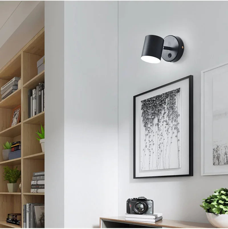 Axyaa Trichromatic Light Wall Lamp: Adjustable Bedside Reading LED Wall Lamp