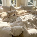 Axyaa Stripe Style Bedding Set: Soft Duvet Cover, Comfortable Sheet Set, & Pillowcase
