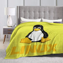 Axyaa Linux Tux Penguin Logo Fleece Throw Blanket for Programmer Geek Nerd Home Decor.