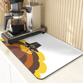 Axyaa Turkey Leaf Kitchen Mat - Non-Slip Absorbent Coasters for Fall Harvest
