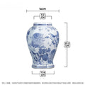 Axyaa Blue White Floral Bird Vase Ceramic Decor Hydroponic Crafts Bouquet Arrangement