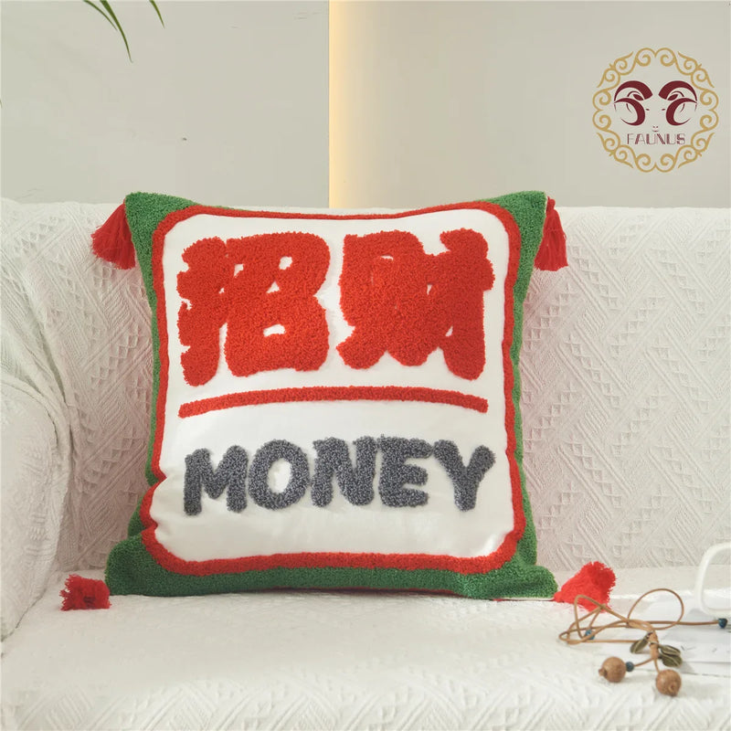 Axyaa Chic Embroidery Cushion Covers - Lucky Gift Home Decor Pillowcase