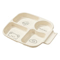 Axyaa 4-Grid Square Plastic Dinner Plate for Kids & Students, Reusable & Dishwasher Safe