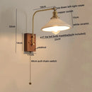 Axyaa Glass Walnut LED Wall Lamp Pull Chain Switch Modern Mirror Light