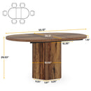 Axyaa Rustic Oval Dining Table, Wood Kitchen Table for 4-6 People