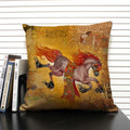 Axyaa Gold Pattern Oil Painting Decorative Throw Pillow Case - 45x45cm