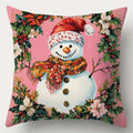 Axyaa Christmas Pillowcase: Festive Santa Claus Snowman Cover for Living Room and Sofa
