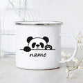 Axyaa Cartoon Panda Dog Enamel Coffee Mug Custom Name Kids Birthday Gift