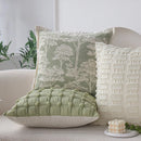 Axyaa Green Floral Throw Pillow Cover - 45X45 Square Cushion for Home Decor