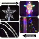 Solar Christmas Star Waterfall Light by Axyaa: 8 Modes, Waterproof for Party Garden Christmas Decor