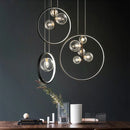 Axyaa Nordic Metal Ring Glass Pendant Light for Home Interior Decor